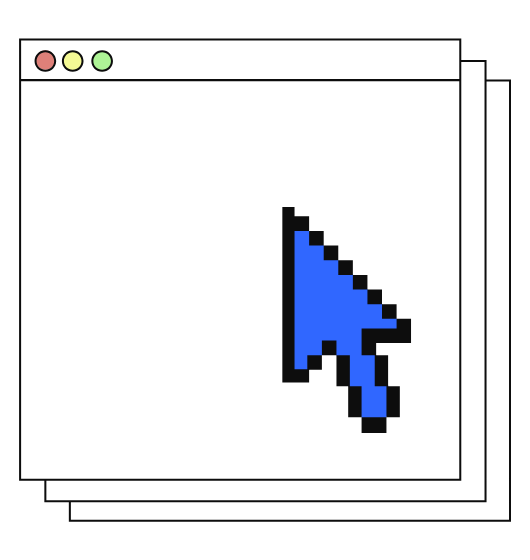 Icone ponteiro em aba